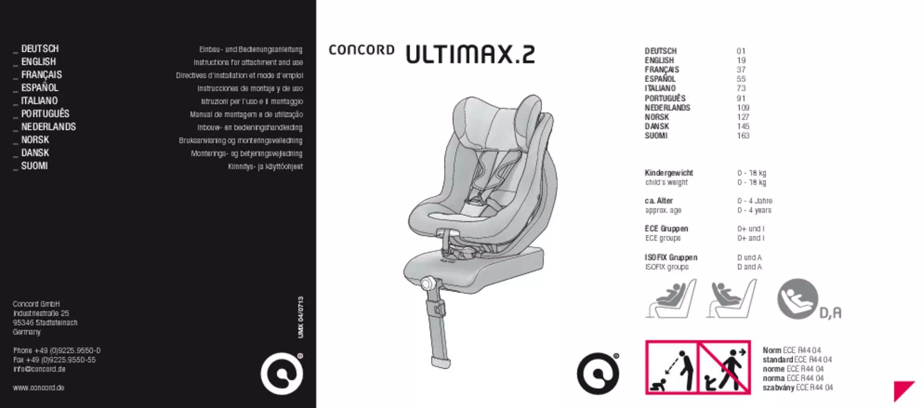 Mode d'emploi CONCORD ULTIMAX 2 ISOFIX