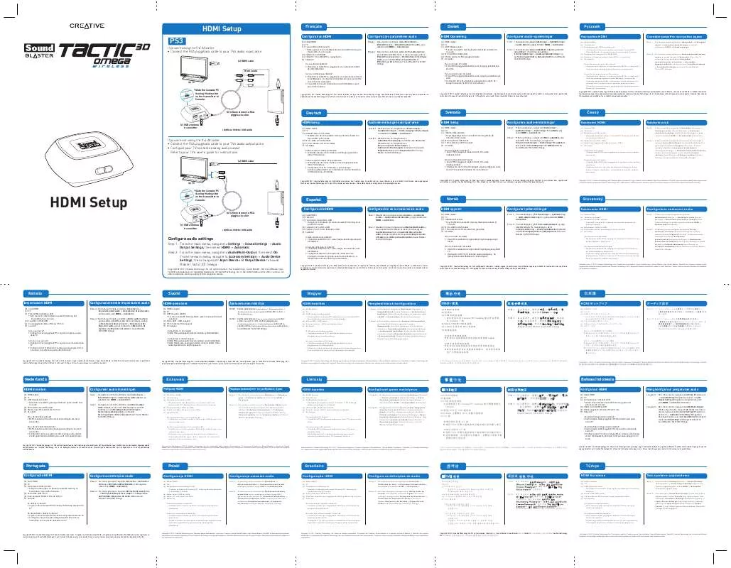 Mode d'emploi CREATIVE SOUND BLASTER TACTIC3D OMEGA WIRELESS