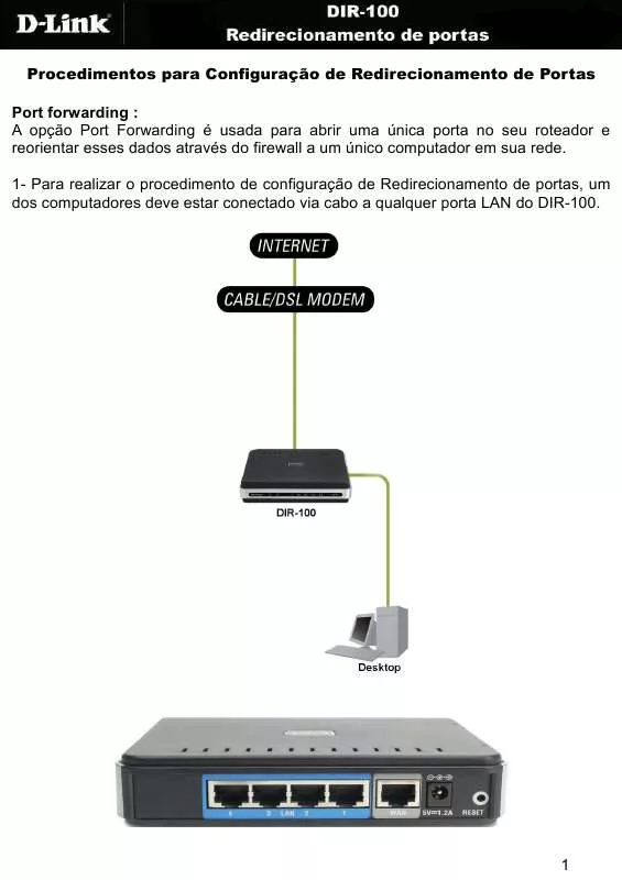 Mode d'emploi D-LINK DIR-100