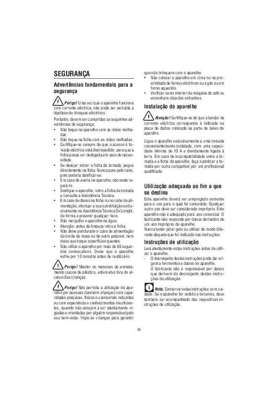 Mode d'emploi DELONGHI KG 89