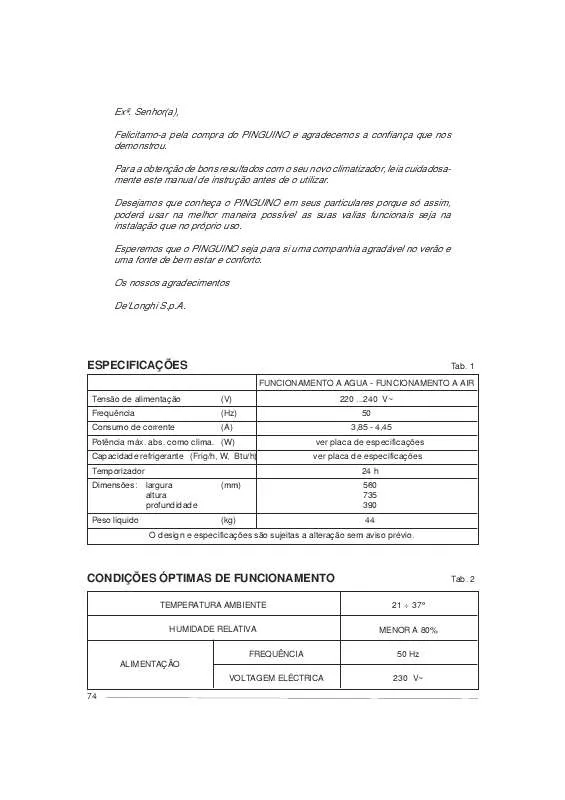 Mode d'emploi DELONGHI PACCT 150ECO