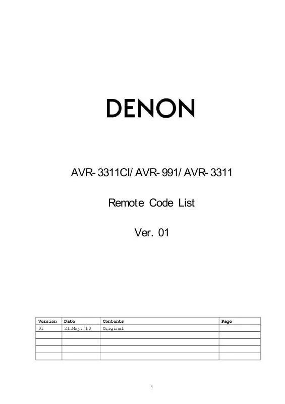 Mode d'emploi DENON AVR-3311