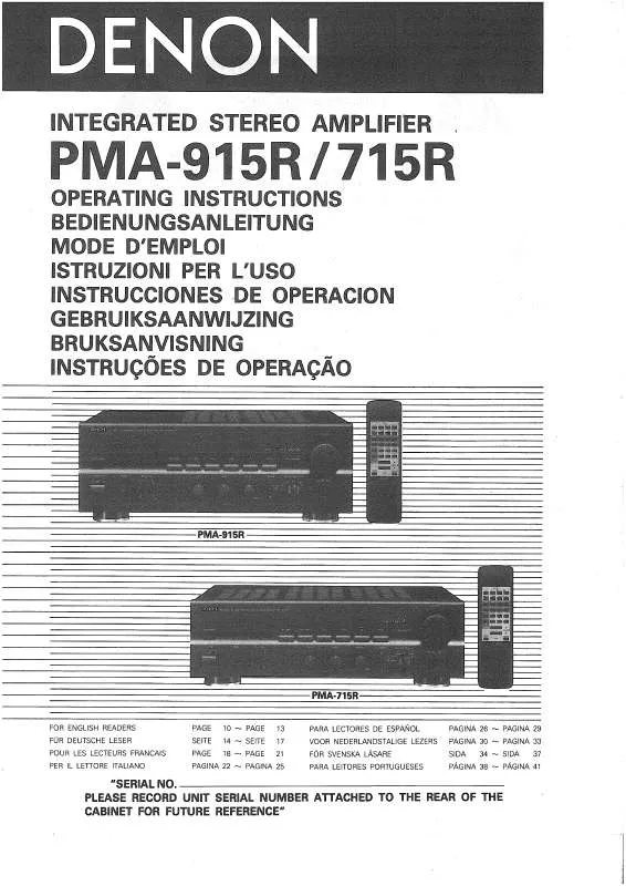 Mode d'emploi DENON PMA-715R