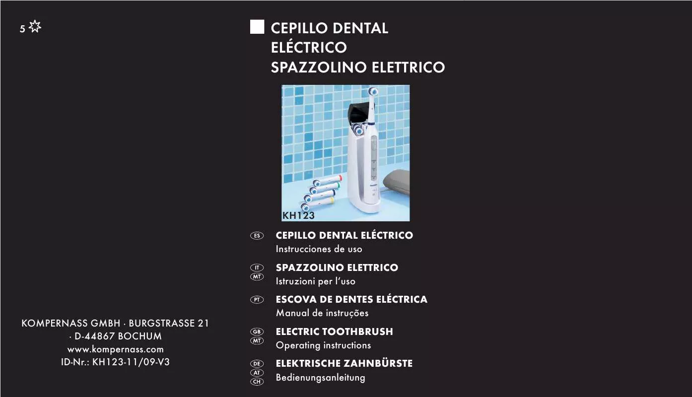 Mode d'emploi DENTALUX KH 123 ELECTRIC TOOTHBRUSH