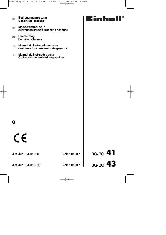 Mode d'emploi EINHELL BG-BC 41