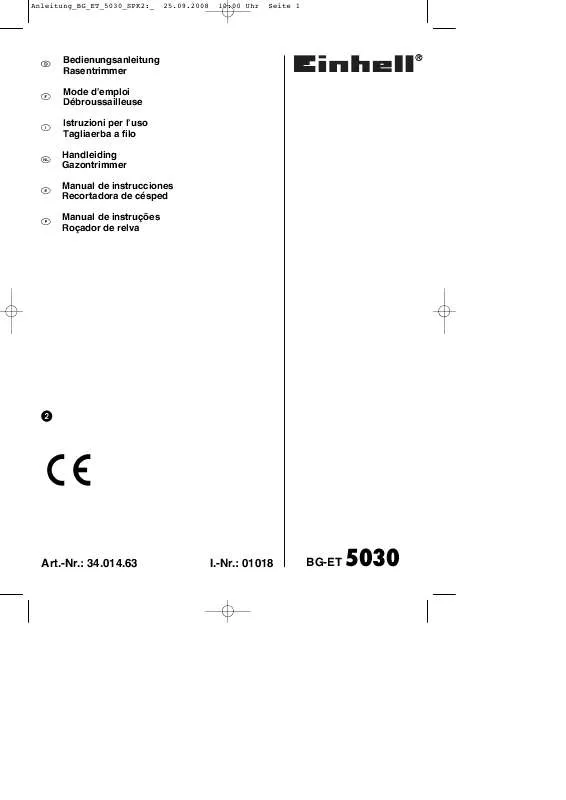 Mode d'emploi EINHELL BG-ET 5030