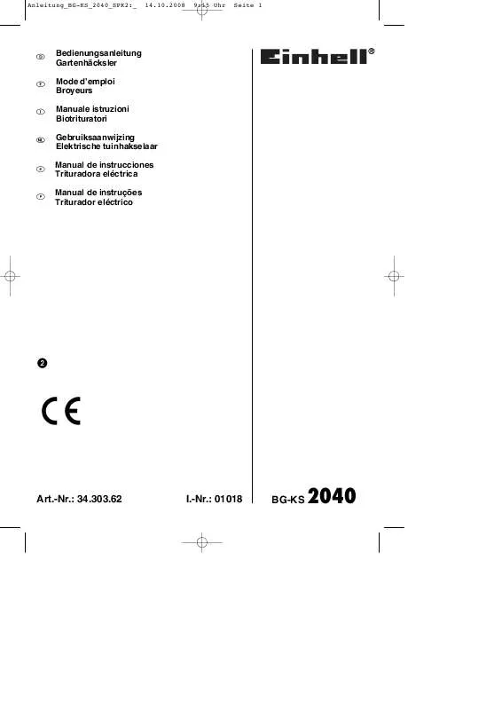 Mode d'emploi EINHELL BG-KS 2040