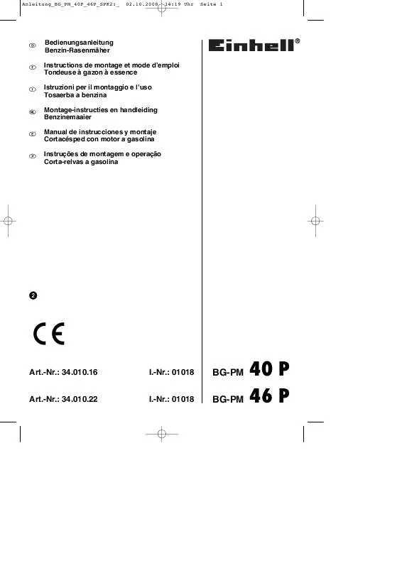 Mode d'emploi EINHELL BG-PM 46 P