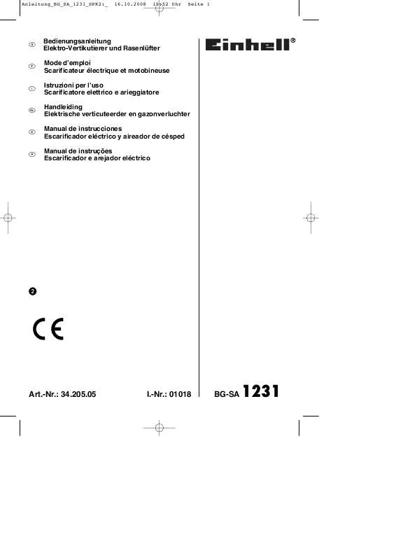 Mode d'emploi EINHELL BG-SA 1231