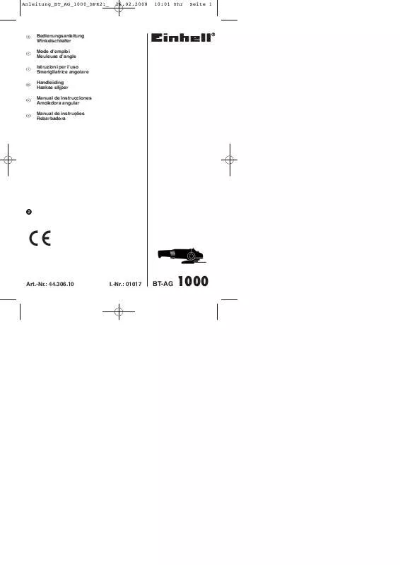 Mode d'emploi EINHELL BT-AG 1000