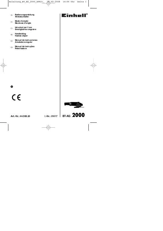 Mode d'emploi EINHELL BT-AG 2000