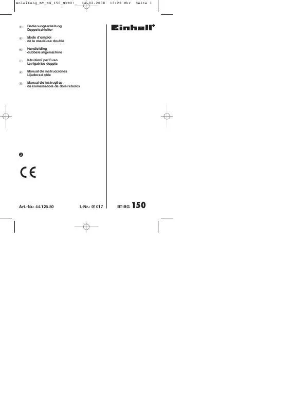 Mode d'emploi EINHELL BT-BG 150