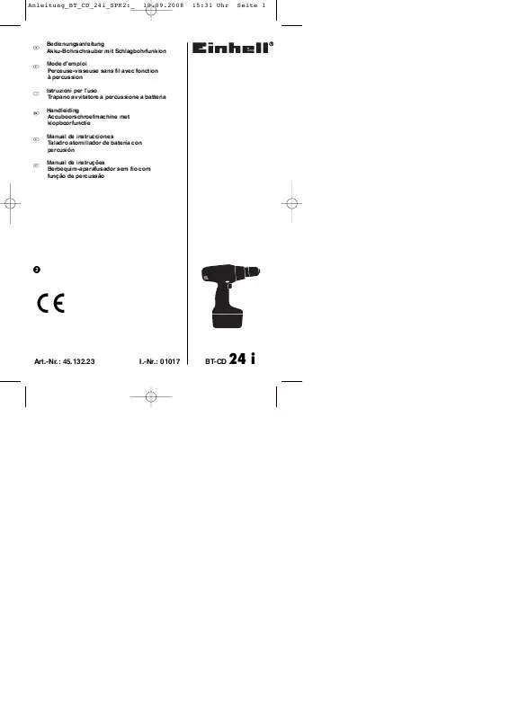 Mode d'emploi EINHELL BT-CD 24 I