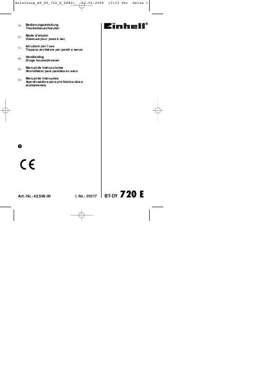 Mode d'emploi EINHELL BT-DY 720 E