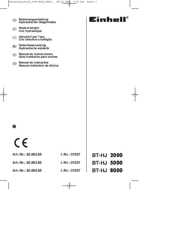 Mode d'emploi EINHELL BT-HJ 2000