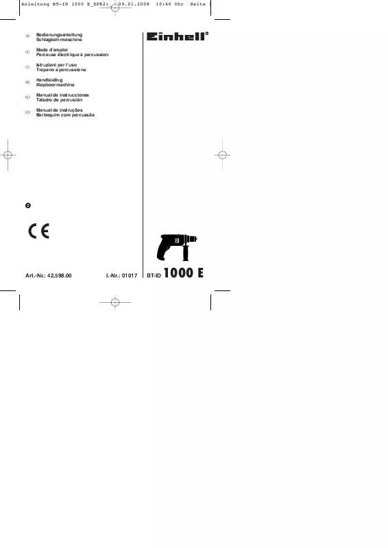 Mode d'emploi EINHELL BT-ID 1000 E