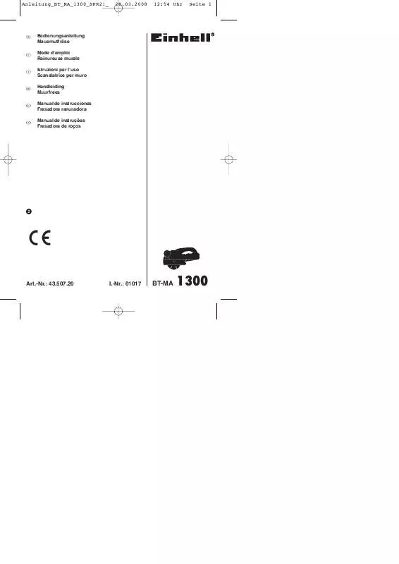 Mode d'emploi EINHELL BT-MA 1300