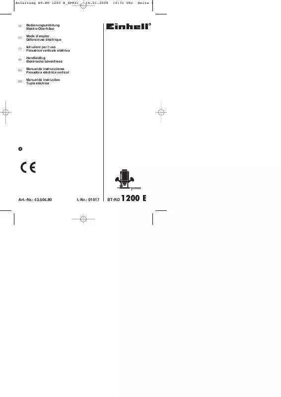 Mode d'emploi EINHELL BT-RO 1200