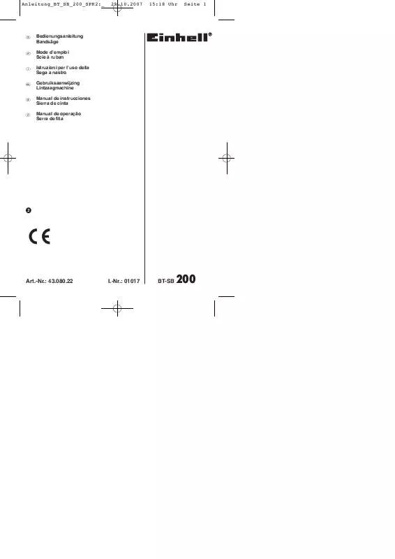 Mode d'emploi EINHELL BT-SB 200