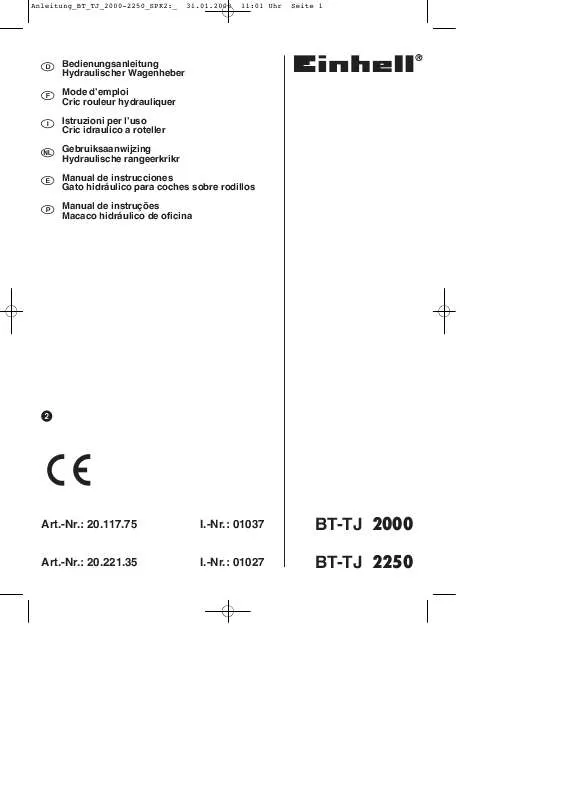 Mode d'emploi EINHELL BT-TJ 2000