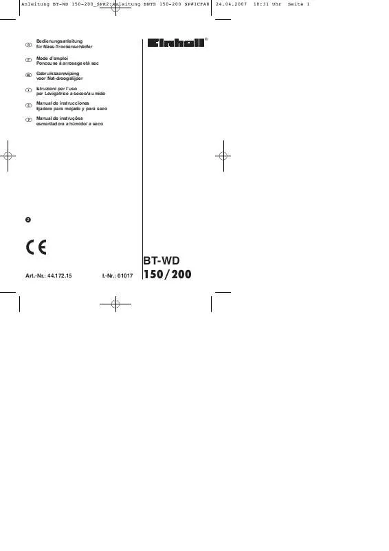 Mode d'emploi EINHELL BT-WD 150-200