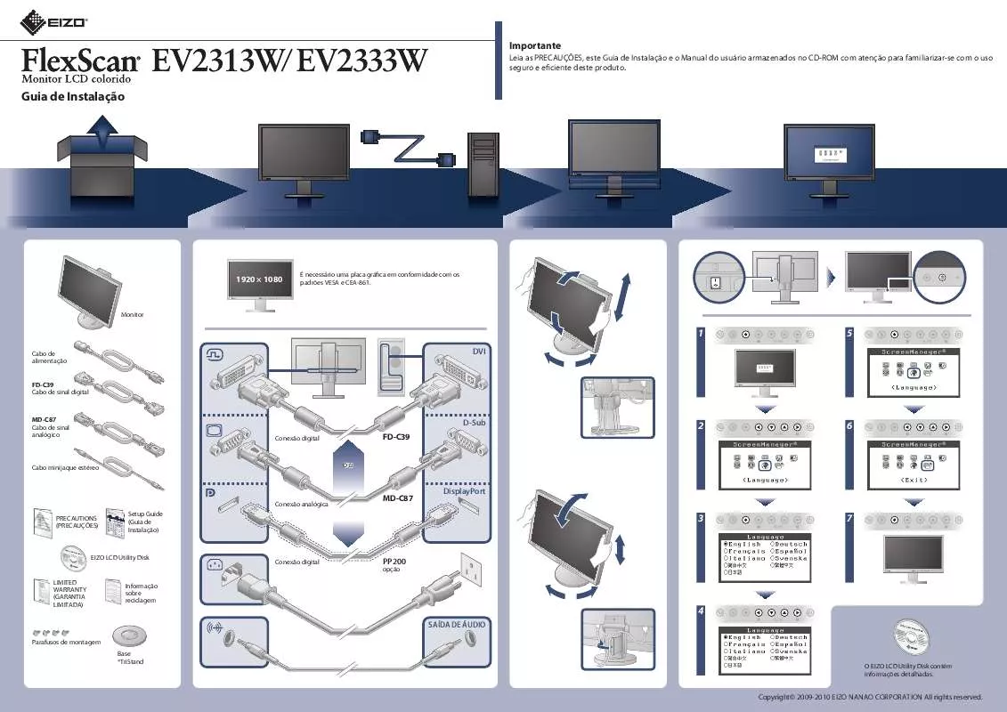 Mode d'emploi EIZO FLEXSCAN EV2313W