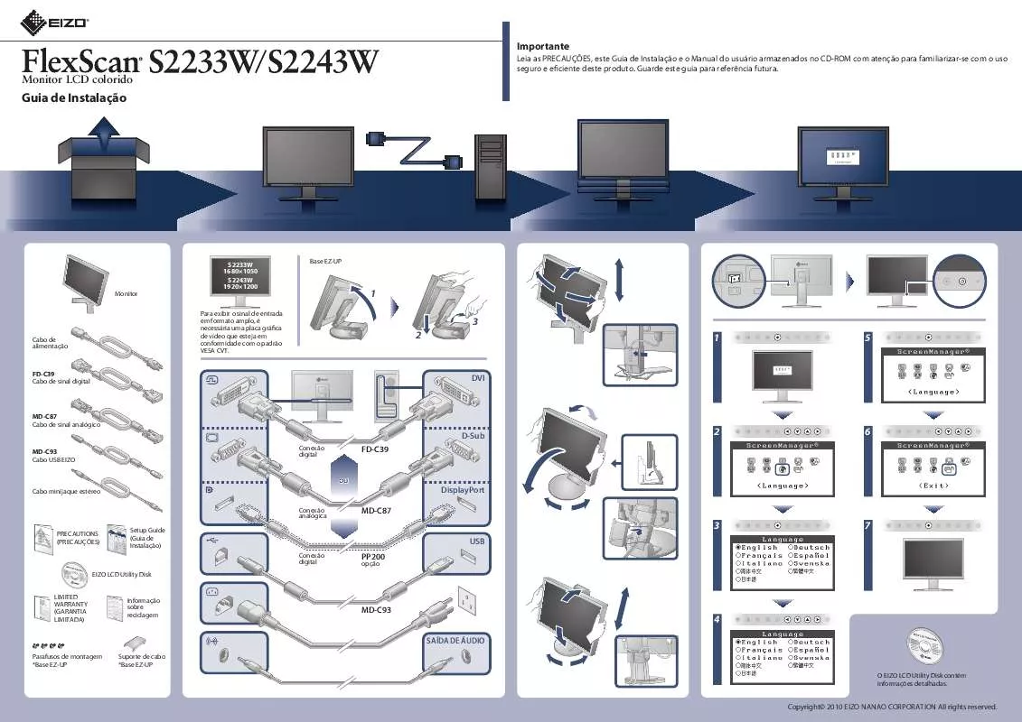 Mode d'emploi EIZO FLEXSCAN S2233W