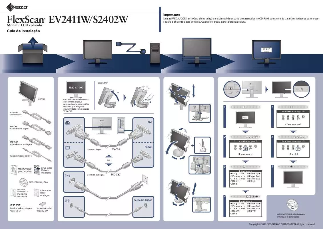 Mode d'emploi EIZO FLEXSCAN S2402W