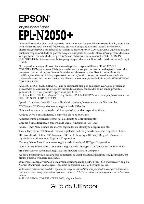 Mode d'emploi EPSON EPL-N2050+