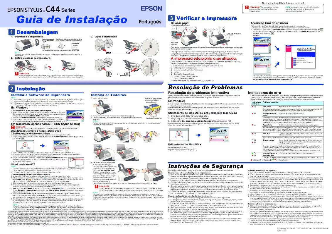 Mode d'emploi EPSON STYLUS C44