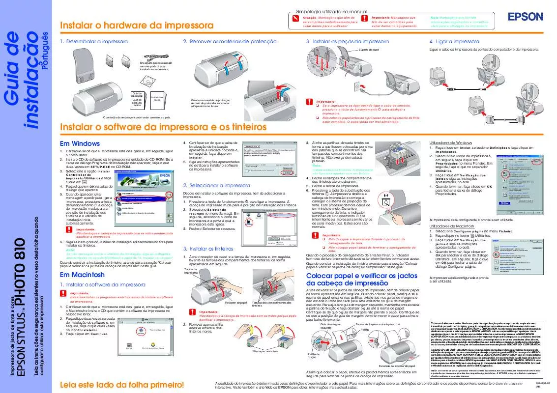 Mode d'emploi EPSON STYLUS PHOTO 810