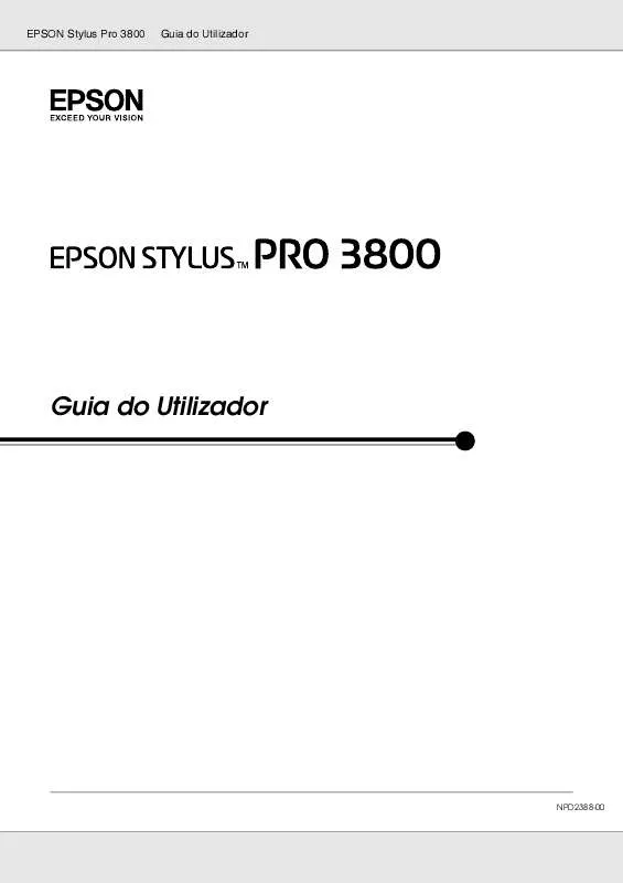 Mode d'emploi EPSON STYLUS PRO 3800