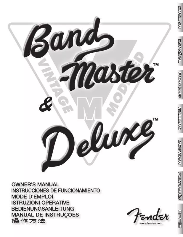 Mode d'emploi FENDER BAND-MASTER DELUXE