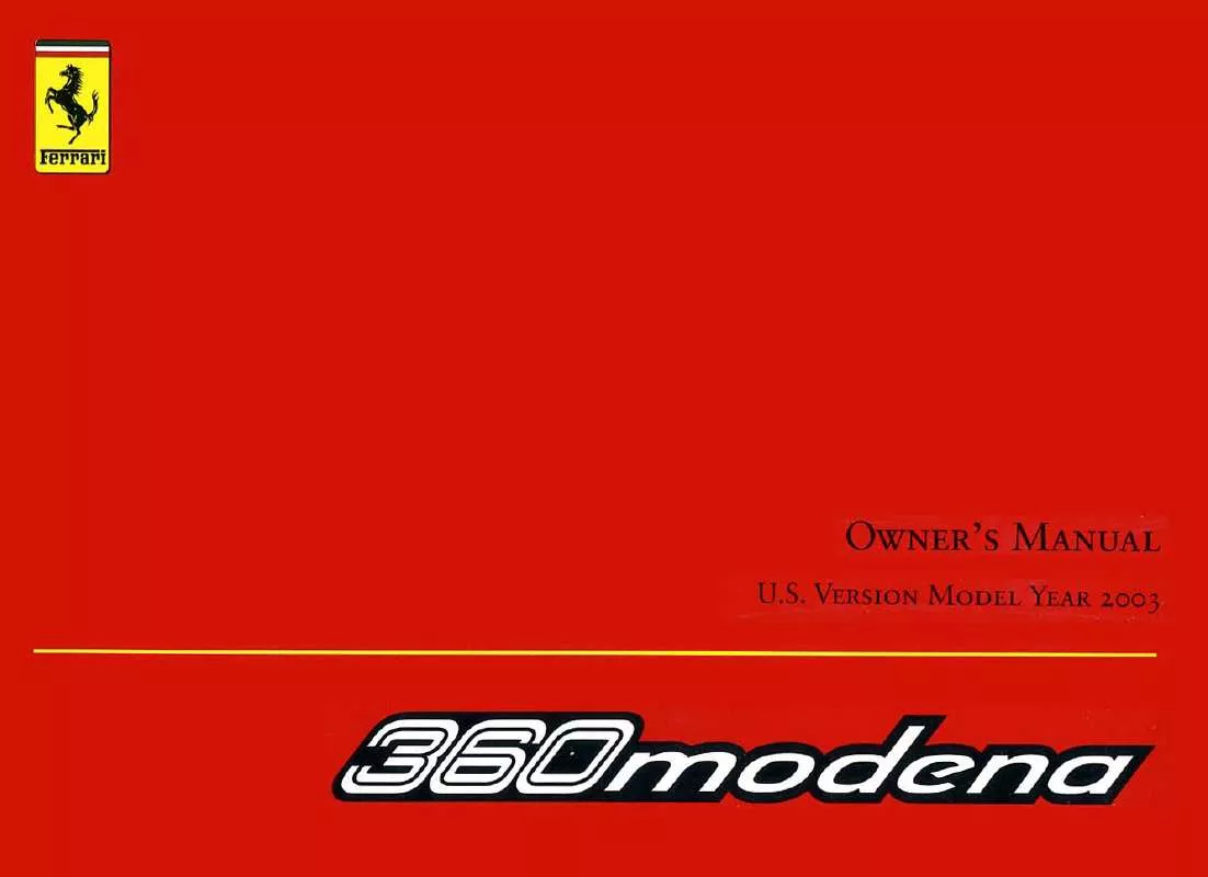 Mode d'emploi FERRARI 360 MODENA F1