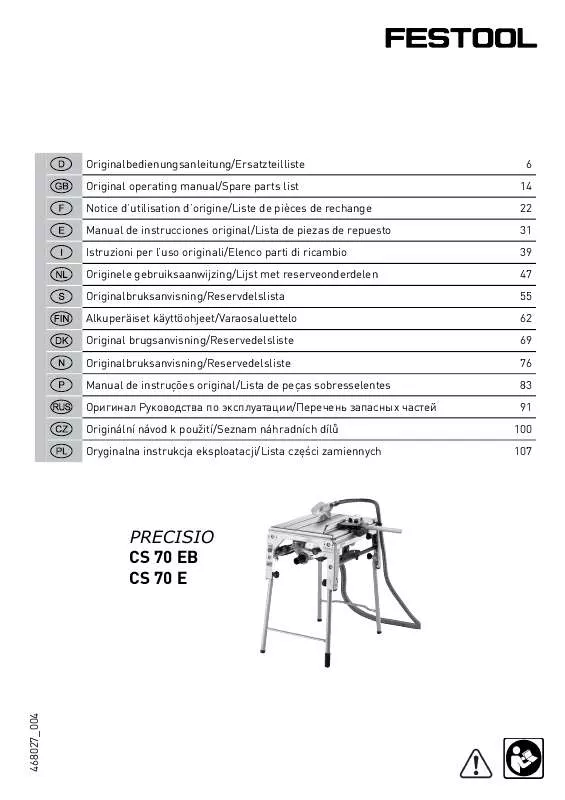 Mode d'emploi FESTOOL CS 70 EB