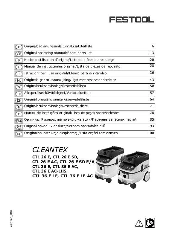 Mode d'emploi FESTOOL CTL 26 E AC