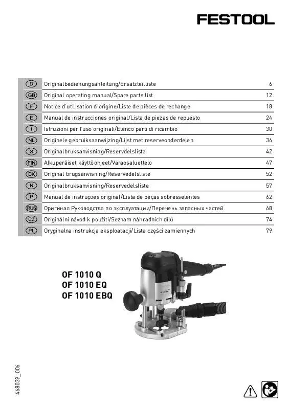 Mode d'emploi FESTOOL OF 1010 EBQ