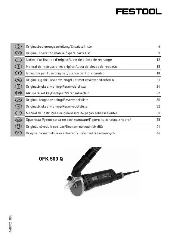 Mode d'emploi FESTOOL OFK 500 Q