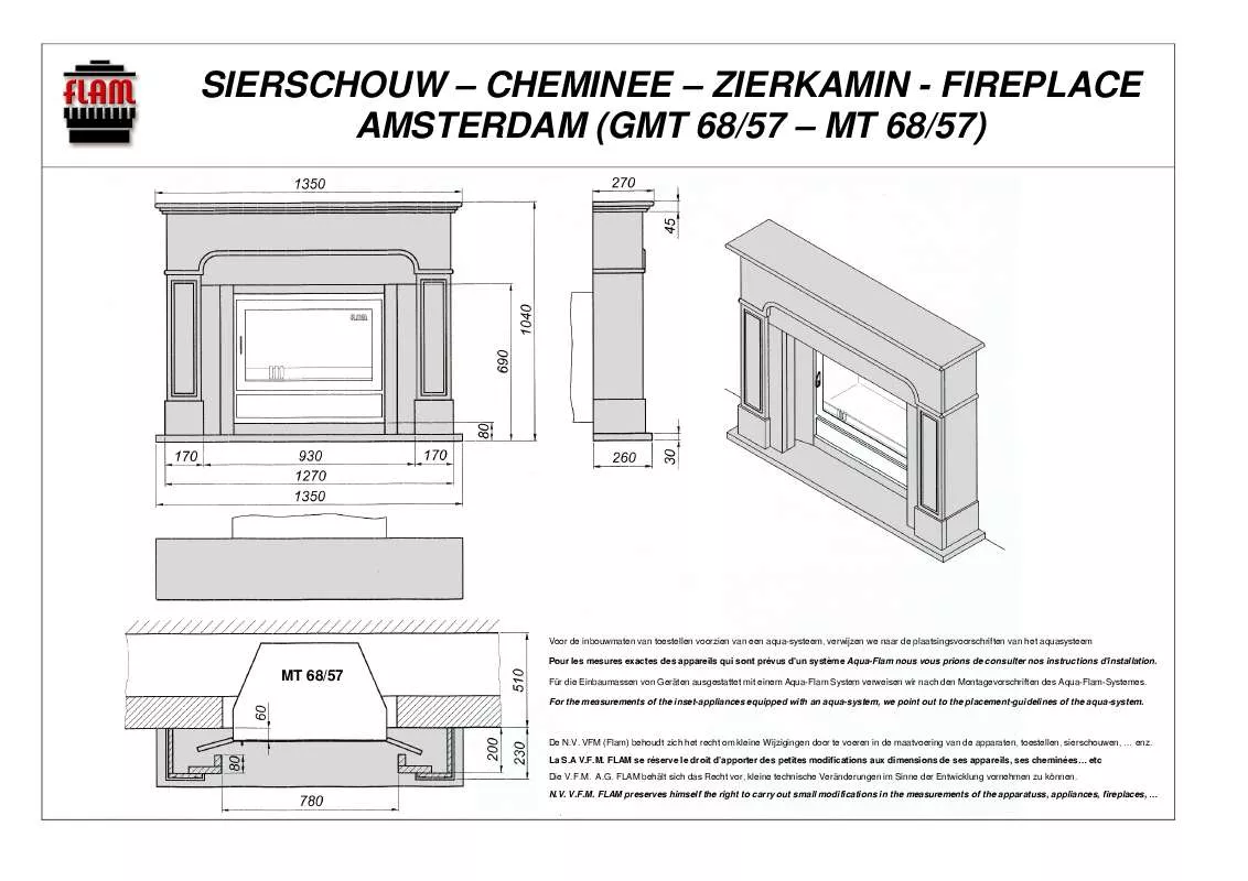 Mode d'emploi FLAM AMSTERDAM GMT 68-57