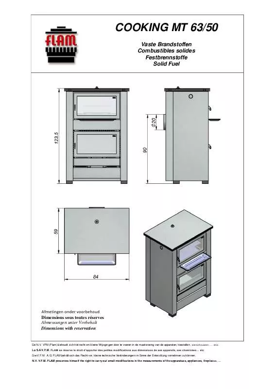 Mode d'emploi FLAM COOKING MT 63-50