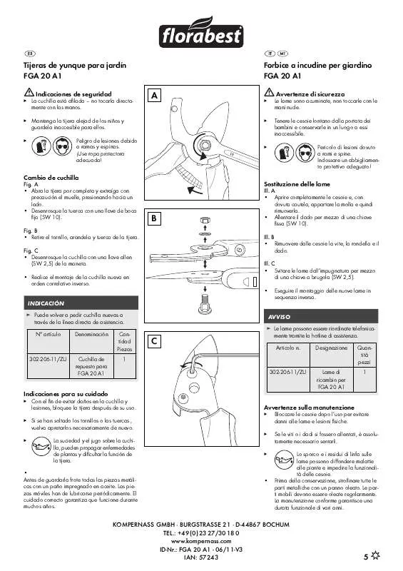 Mode d'emploi FLORABEST FGA 20 A1