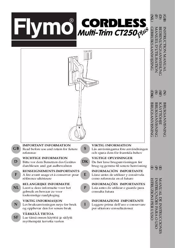 Mode d'emploi FLYMO CT250 PLUS