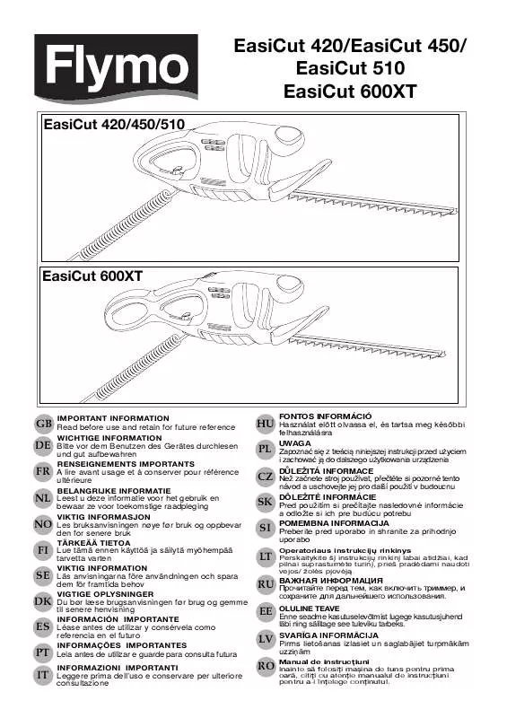 Mode d'emploi FLYMO EASICUT 510