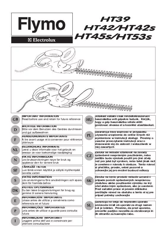 Mode d'emploi FLYMO HT42