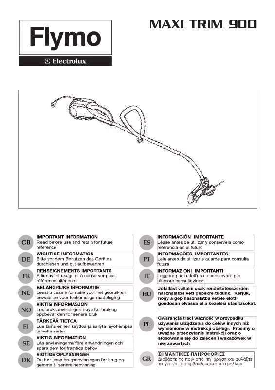 Mode d'emploi FLYMO MAXI TRIM 900