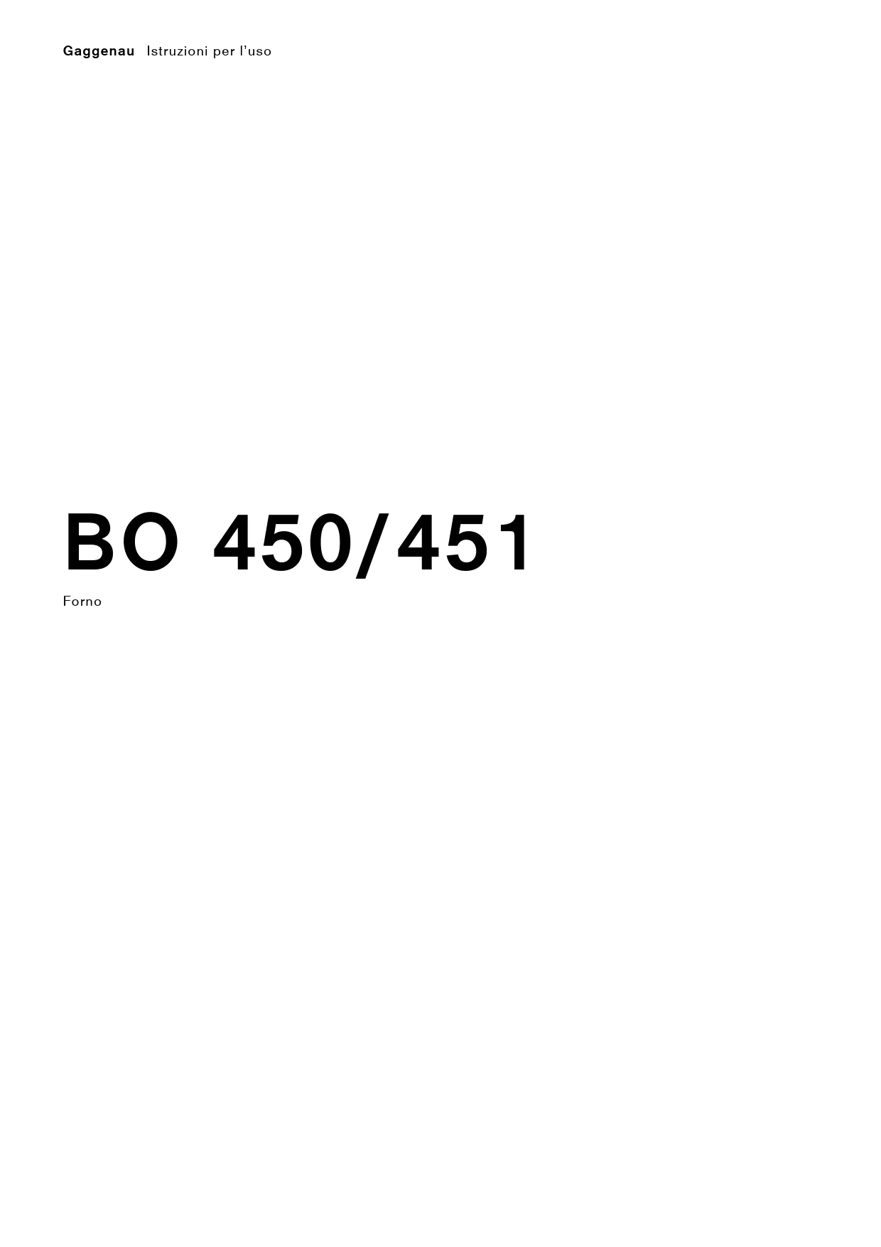 Mode d'emploi GAGGENAU BO 450 111