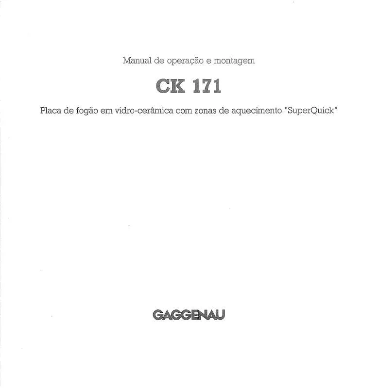 Mode d'emploi GAGGENAU CK171115