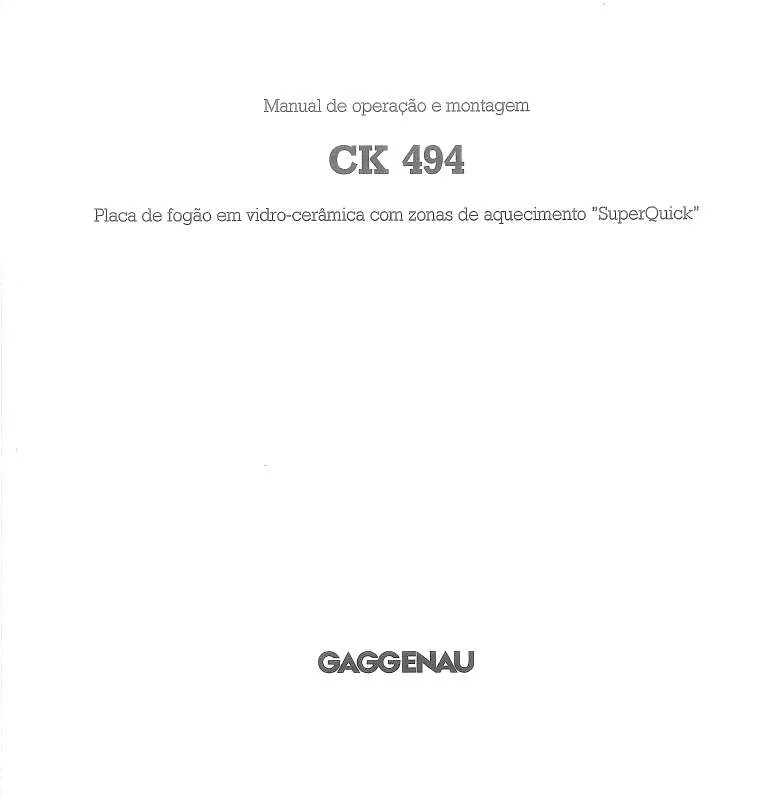 Mode d'emploi GAGGENAU CK494115