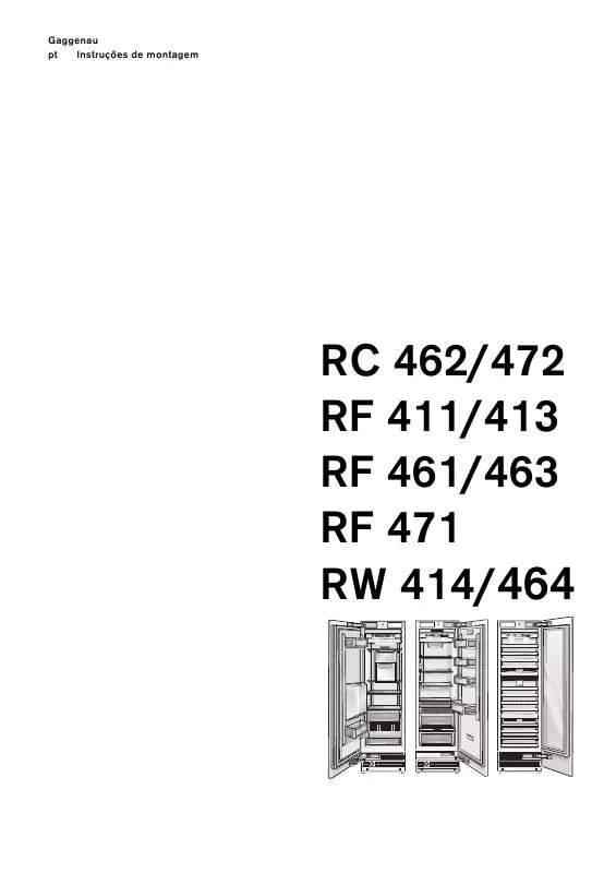 Mode d'emploi GAGGENAU RC472200