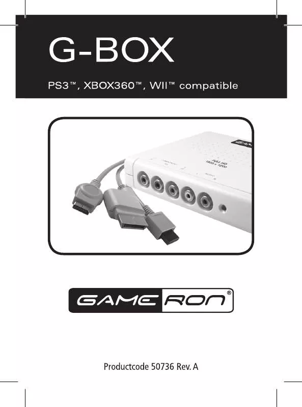 Mode d'emploi GAMERON G-BOX